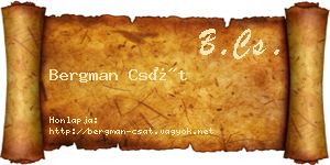 Bergman Csát névjegykártya